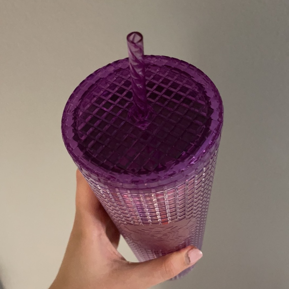 Starbucks Purple & Rosegold Ombré Grid Tumbler Cup - Picture 3 of 4